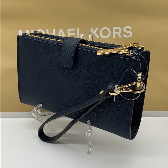 MICHAEL KORS LG DOUBLE ZIP WRISTLET NAVY - Picture 8 of 16